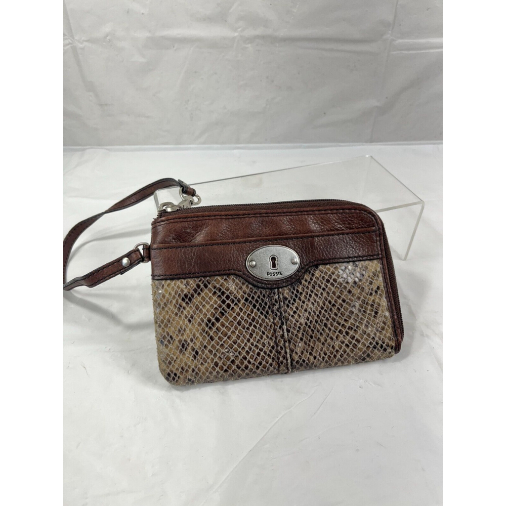 Fossil Wristlet keyper Snakeskin Leather wristlet wallet